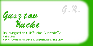 gusztav mucke business card